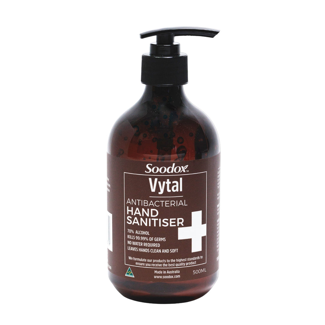 Soodox Vytal Antibacterial Hand Sanitiser 500ml — original product on white
