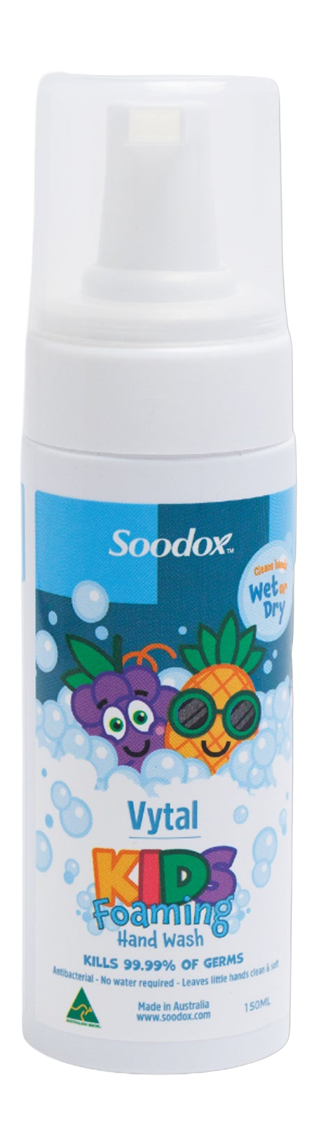 Soodox kids foaming hand wash 500ml — original product on white