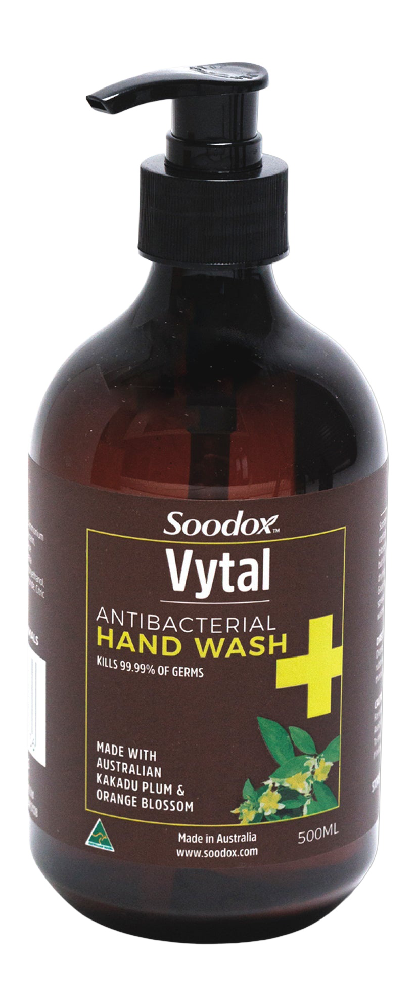 Soodox orange plum hand wash — original product on white