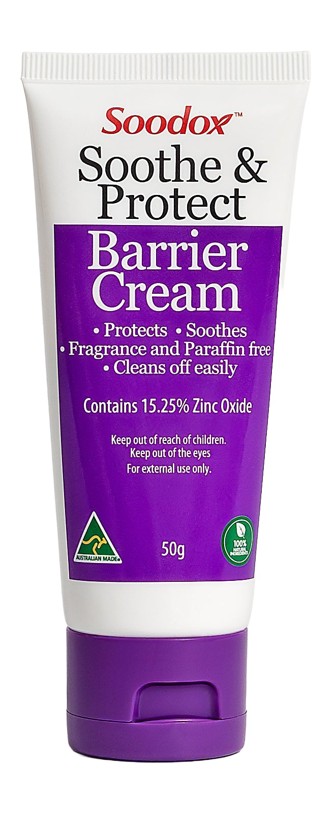 Soodox soothe protect tube 50ml — original product on white