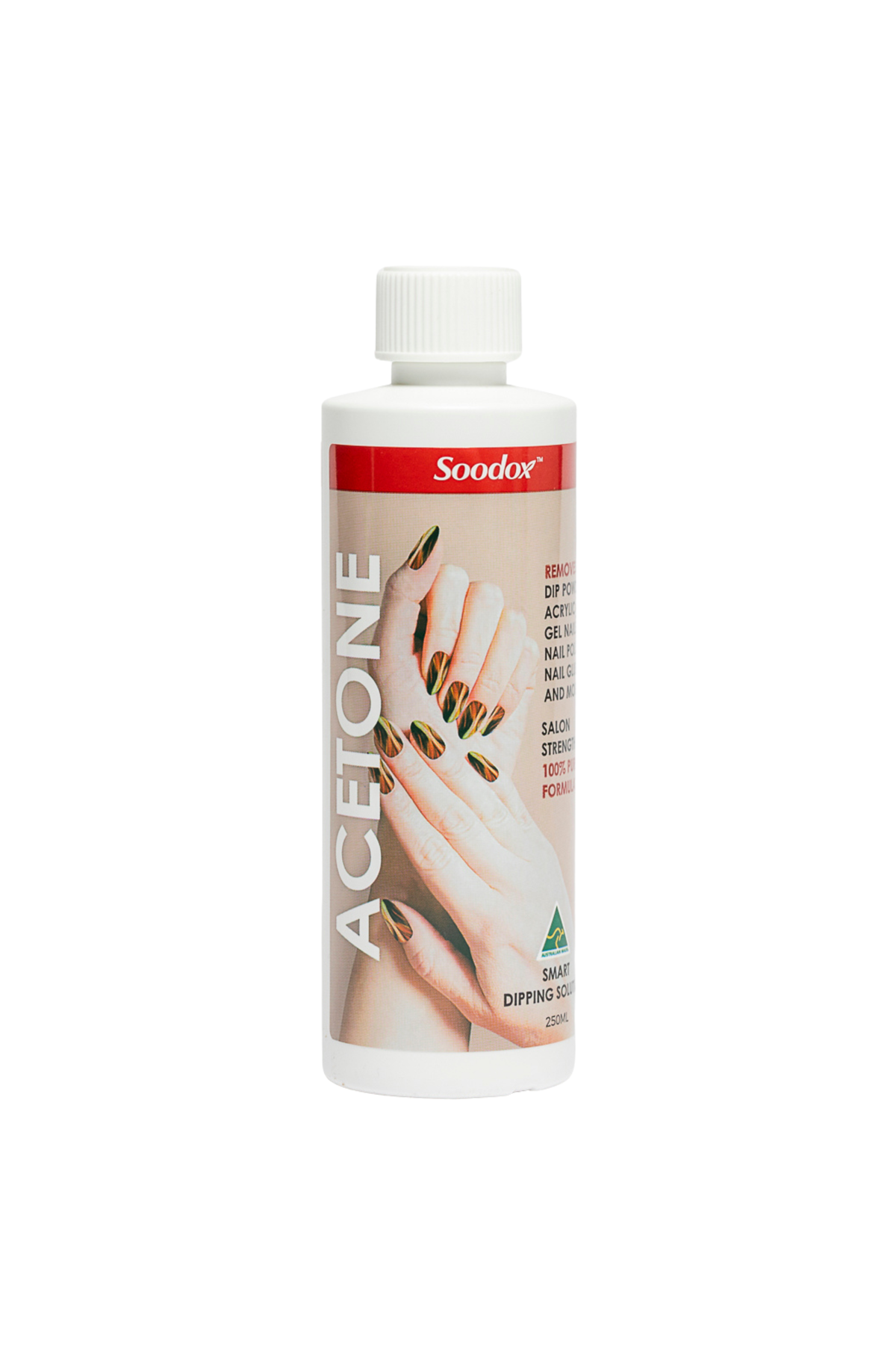 Soodox Acetone 250mL — the polish-remover component of the nail care bundle