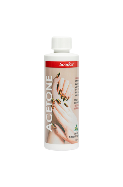 Soodox Acetone 250mL — the polish-remover component of the nail care bundle