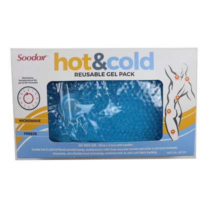 Soodox Hot &amp; Cold Reusable Pack Large BLUE with Handles — full product on white background