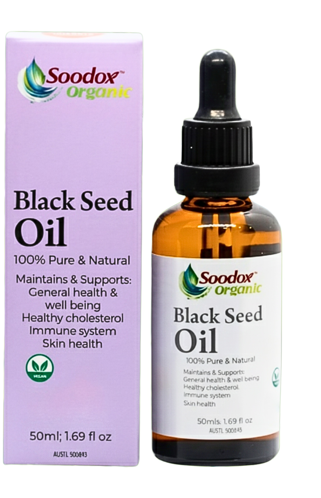 Soodox black seed oil 50ml nigella sativa — original product on white