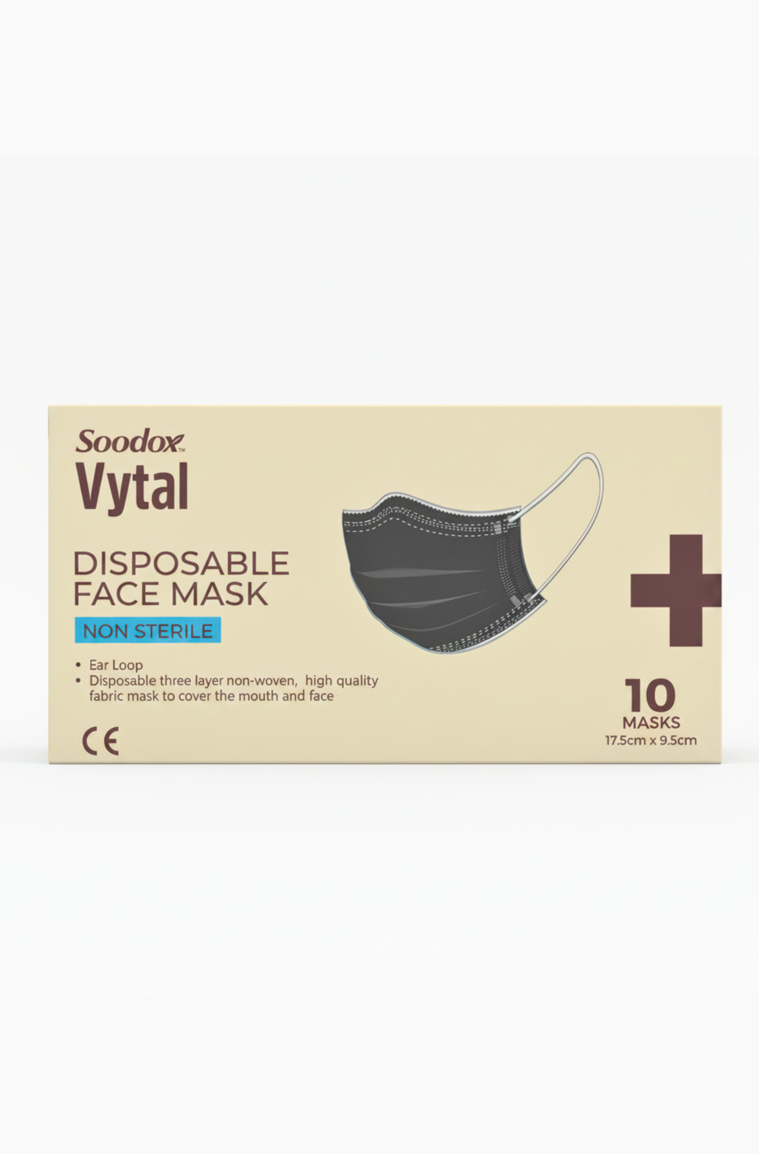 Soodox Vytal Disposable Face Masks 10PK BLACK