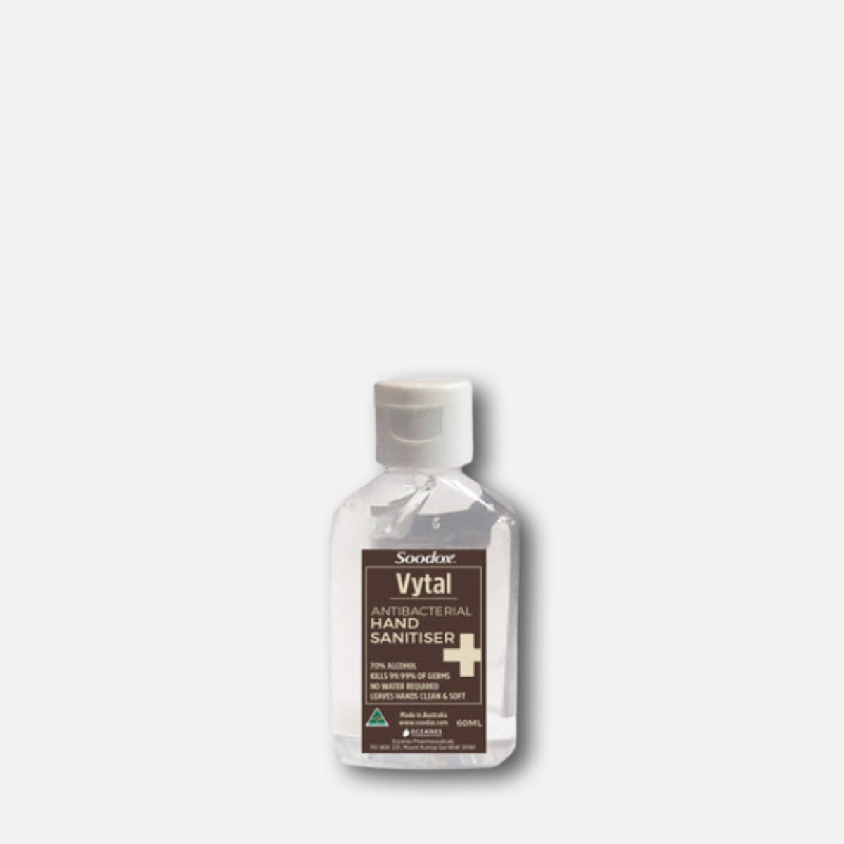 Soodox Vytal Antibacterial Hand Sanitiser 60ml bottle, front
