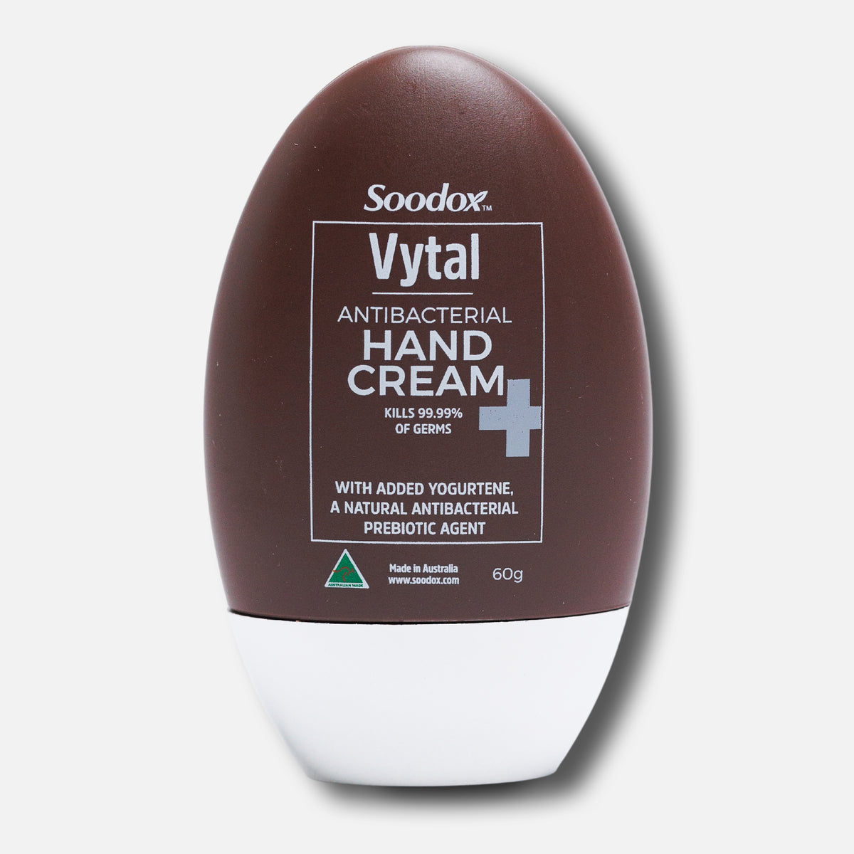Soodox Vytal Antibacterial Hand Cream 60g tube, front close-up